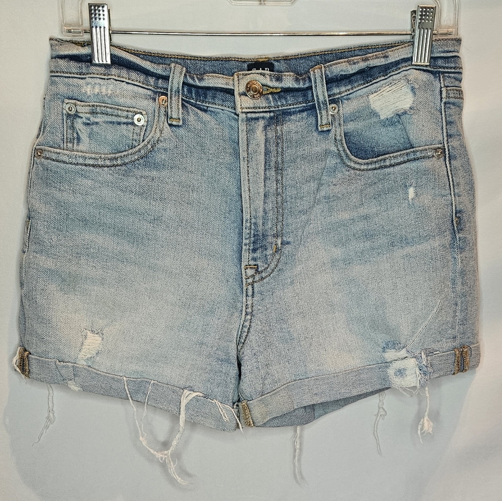 GAP Distressed Light Blue Denim Shorts